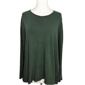 Knit Creations olive green long sleeve tee with open back